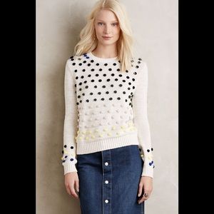 Anthropologie Moth Candy Dot Pom-Pom Sweater Knit